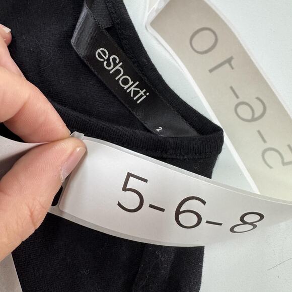 eShakti Dress Womens 2 Black Multi Patchwork Sleeveless A-Line Fit Flare Retro - Picture 3 of 7